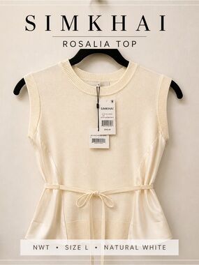 SIMKHAI Rosalia Tank Top in Natural White